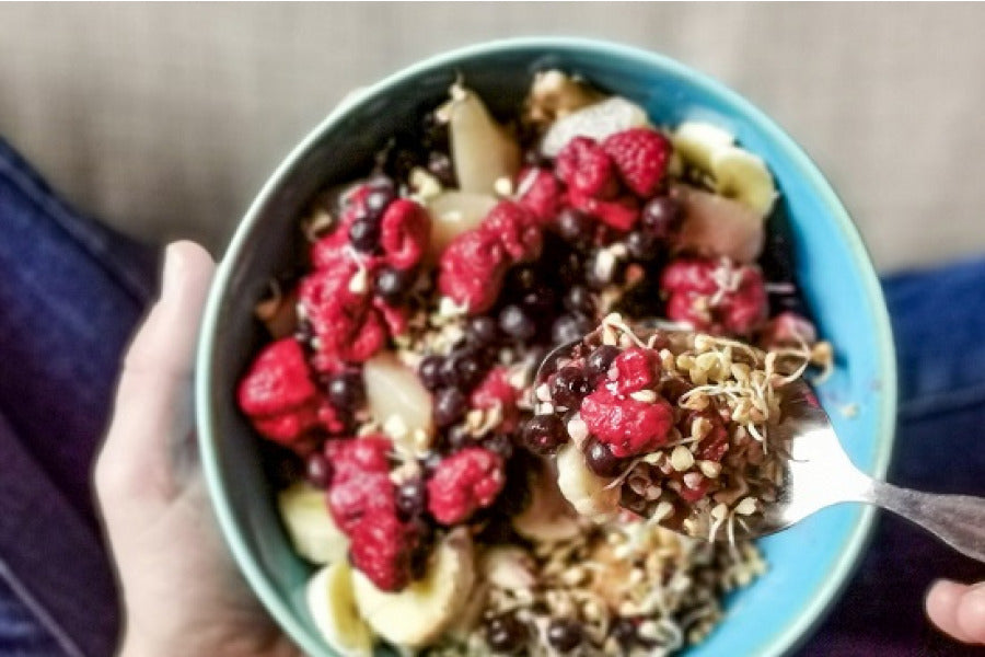 Gesprosste BuchweizenMüesliBowl sprossensamen.de