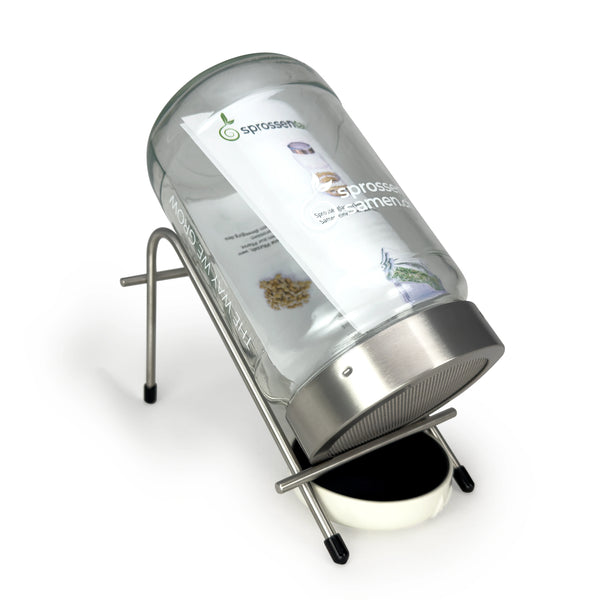 Bocal de germination Biosprosser 1700 ml en verre avec support