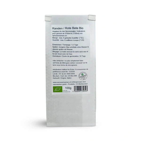 Randen / Rote Beete Bio Samen 100g