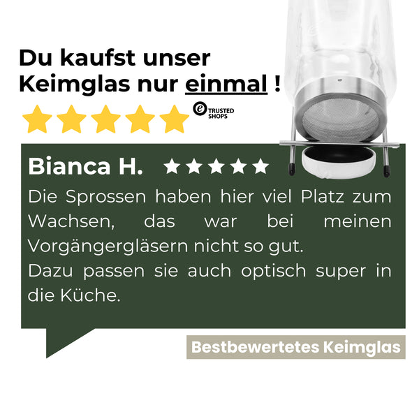 Keimglas Biosprosser 1700ml aus Glas mit Ständer