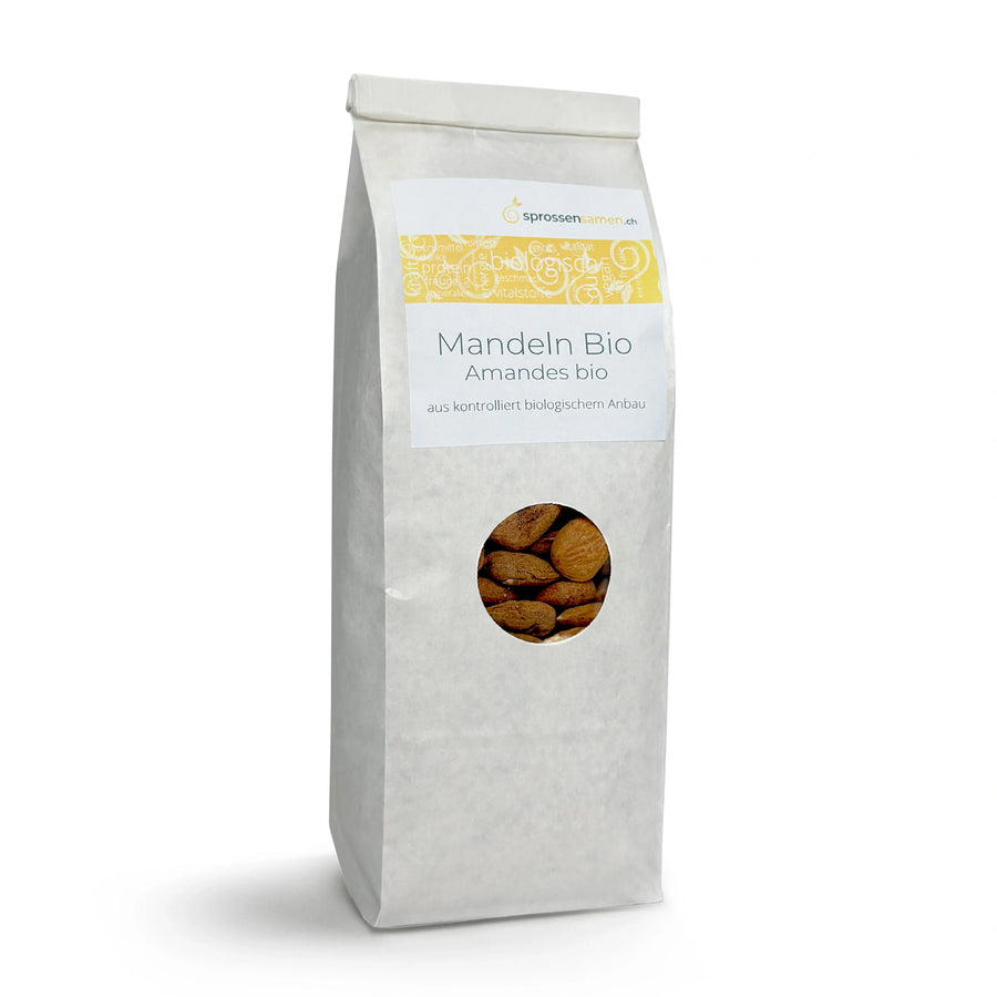 Amandes biologiques, naturelles - germinables, 500 g