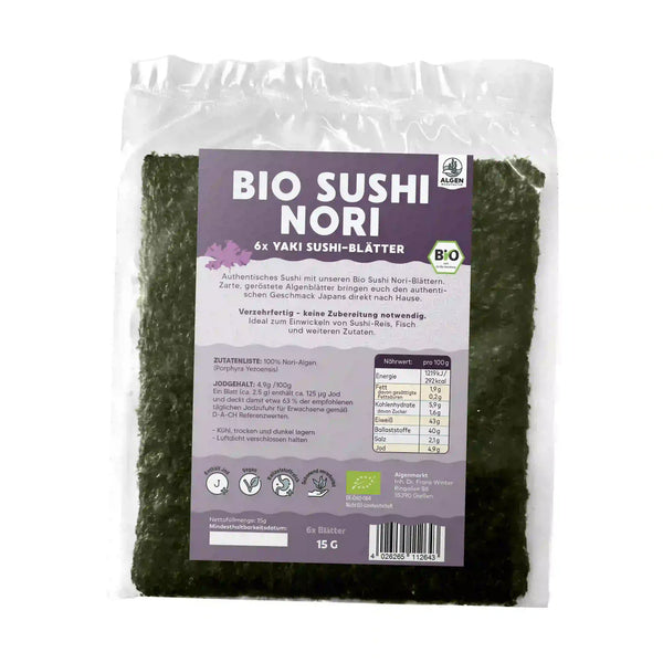 Feuilles de nori bio pour sushi