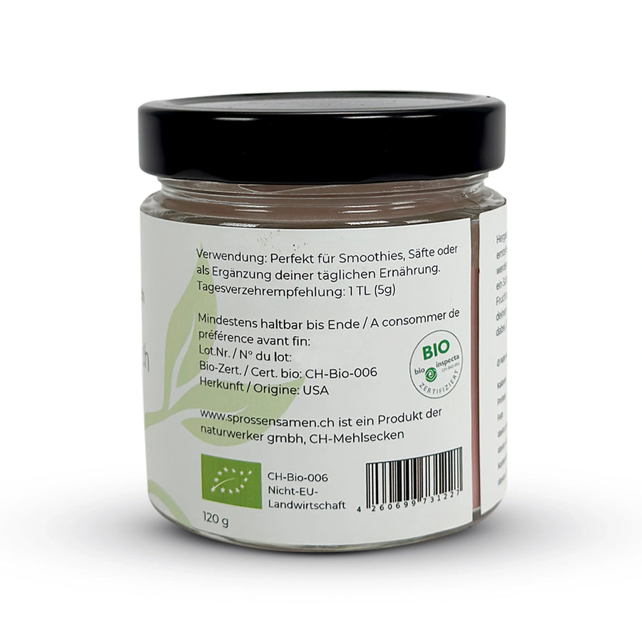 Poudre de jus de carotte cru biologique, 150 g